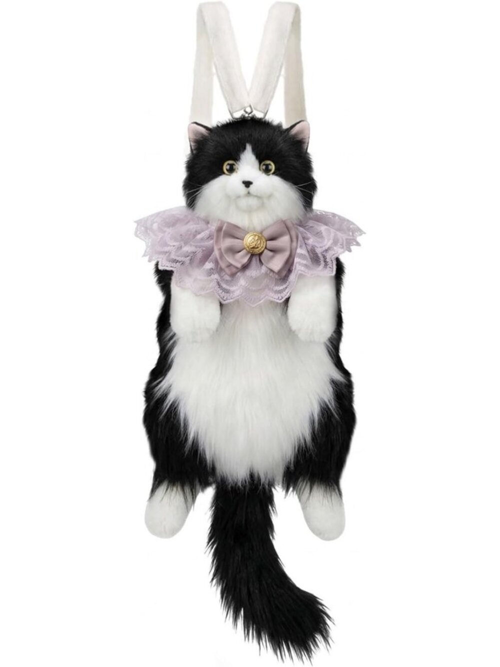 Hyper-Realistic Cat Plush Backpack, Adjustable Straps, Kawaii Crossbody Purse